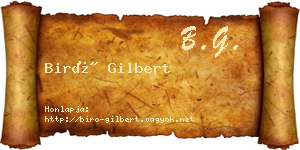 Biró Gilbert névjegykártya